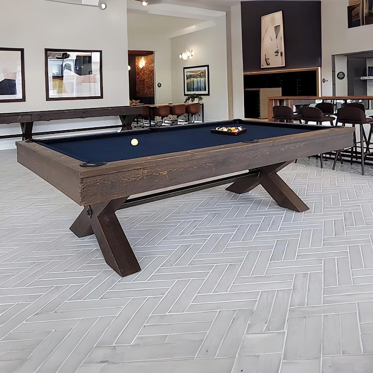 MCM | Vienna | Slate Bed Pool Table | Ebony | 8ft &amp; 9ft