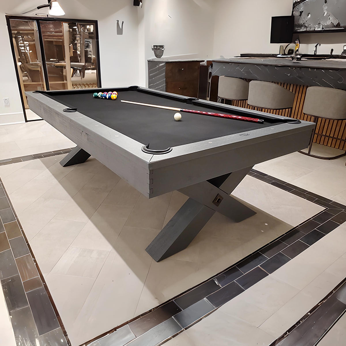 MCM | Vienna | Slate Bed Pool Table | Ebony | 8ft &amp; 9ft