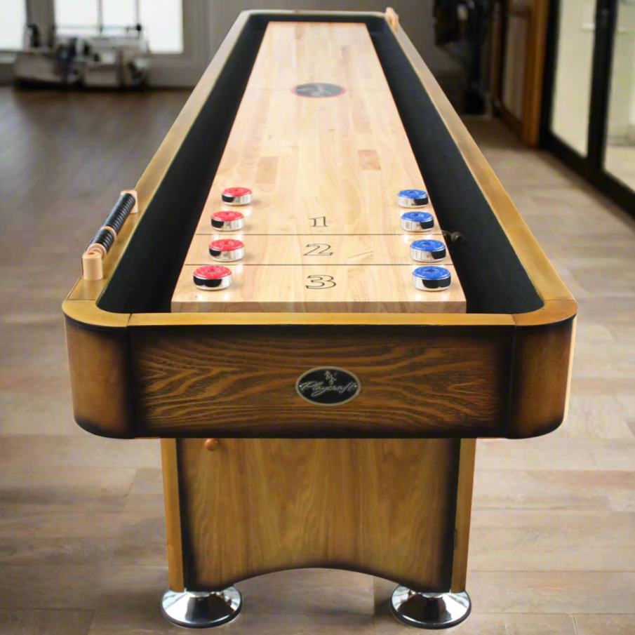 Playcraft | Georgetown Honey Oak | Shuffleboard Table | 12ft | 14ft | 16ft